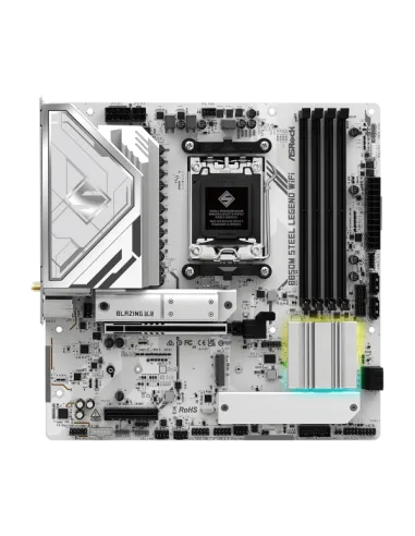 ASROCK B850M Steel Legend Wifi Mainboard, Sockel AM5, AMD B850, Micro-ATX, DDR5