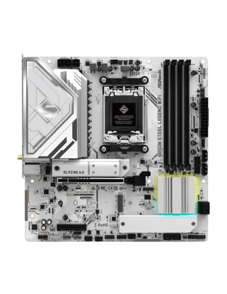 ASROCK B850M Steel Legend Wifi Mainboard, Sockel AM5, AMD B850, Micro-ATX, DDR5