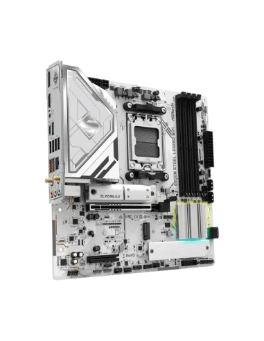 ASROCK B850M Steel Legend Wifi Mainboard, Sockel AM5, AMD B850, Micro-ATX, DDR5