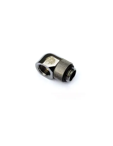 Bitspower Adapter 90 Grad G1/4 Zoll AG auf G1/4 Zoll IG - drehbar, silber glänzend