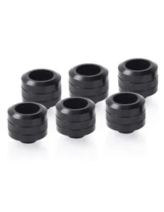 Alphacool Eiszapfen Pro Anschluss 16mm Hardtube Fitting G1/4, 6-Pack - schwarz