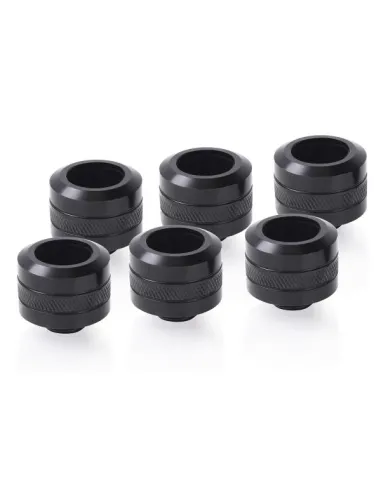 Alphacool Eiszapfen Pro Anschluss 16mm Hardtube Fitting G1/4, 6-Pack - schwarz