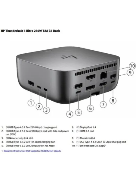 HP Dock Thunderbolt 4 Ultra 280 W G6