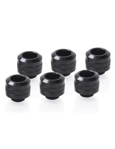 Alphacool Eiszapfen Pro Anschluss 13mm Hardtube Fitting G1/4, 6-Pack - schwarz