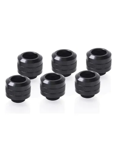 Alphacool Eiszapfen Pro Anschluss 13mm Hardtube Fitting G1/4, 6-Pack - schwarz
