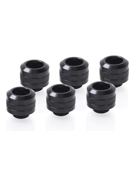 Alphacool Eiszapfen Pro Anschluss 13mm Hardtube Fitting G1/4, 6-Pack - schwarz