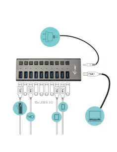 USB 3.0 CHARG 10 PORT+PW ADAPT 48W 2