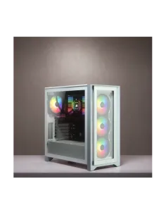 Corsair iCUE 4000X White e' un case ATX mid-tower dotato di pannello in vetro temperato 2