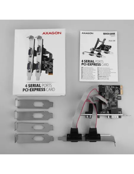 Axagon PCEA-PSN PCIe-Adapter mit 4x Seriell-Ports - ASIX AX99100