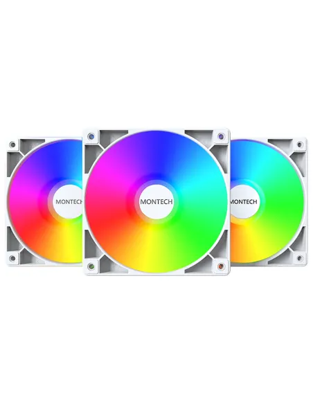Montech GF120 PWM ARGB Lüfter, 3er Pack - 120mm, weiß