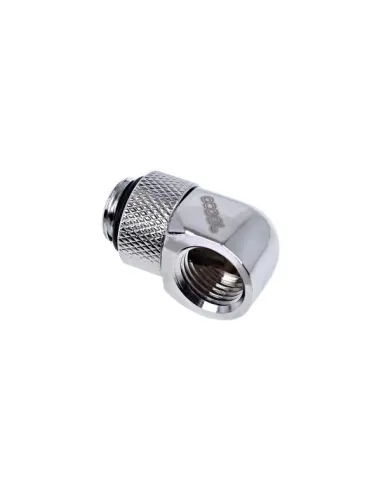 Alphacool Eiszapfen Adapter 90 Grad G1/4 Zoll AG auf G1/4 Zoll IG - drehbar, chrome silber