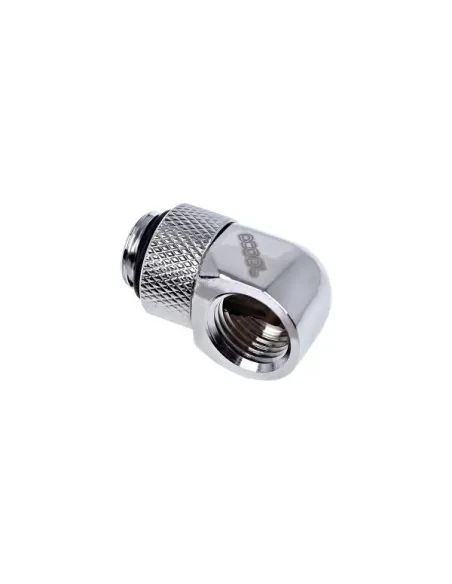 Alphacool Eiszapfen Adapter 90 Grad G1/4 Zoll AG auf G1/4 Zoll IG - drehbar, chrome silber