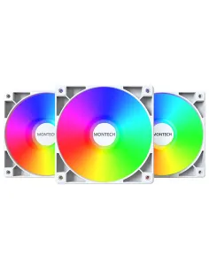 Montech GF120 PWM ARGB Lüfter, 3er Pack - 120mm, weiß