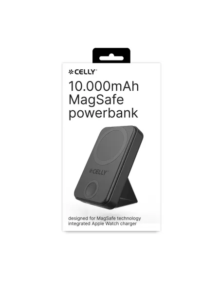 Celly MAGPBW10000BK batteria portatile 10000 mAh Carica wireless Nero
