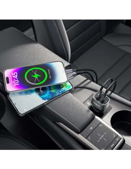 USB-C/USB-A CAR CHARGER 65W BLACK