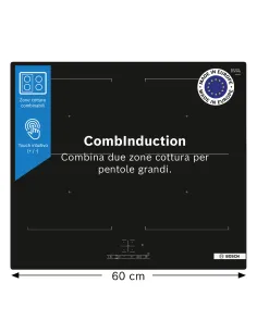 Bosch Serie 4 PVQ611BB6E Piano cottura a induzione 60 cm CombInduction Nero