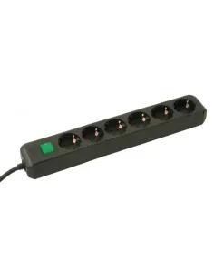 Brennenstuhl Eco prolunghe e multiple 1,5 m 6 presa(e) AC Nero