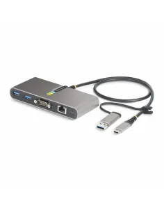 StarTech.com Hub USB-C a 2 porte con Ethernet e RS-232, dongle USB-C a USB-A collegato, 100W PD Pass-through, 2x USB-A 5Gbps,