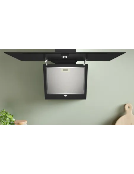 Bosch Serie 2 DWK85DK60 Cappa a muro inclinata 80 cm 3 velocità + 1 intensiva Nero Classe A