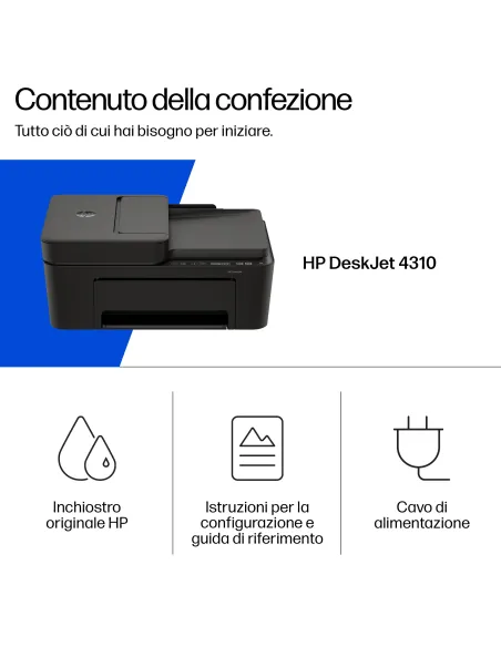 HP DeskJet 4310 Wireless All-in-One Colore Stampante, Instant Ink