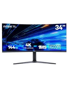 Nilox MONITOR 34" NXM344KD11 ULTRAWIDE 4K CURVO 144HZ 2HDMI 2DP 1MS MMDIA Monitor PC 86,4 cm (34") 3440 x 1440 Pixel UltraWide