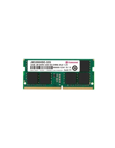 Transcend JetRam JM3200HSE-32G memoria 32 GB 2 x 8 GB DDR4 260-pin SO-DIMM