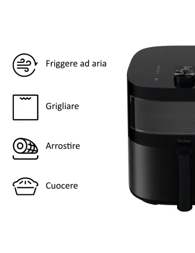 Haier I-Master Series 5 HAF5TWA 011 6,5 L Indipendente 2000 W Friggitrice ad aria calda Nero
