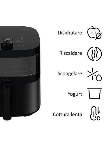 Haier I-Master Series 5 HAF5TWA 011 6,5 L Indipendente 2000 W Friggitrice ad aria calda Nero