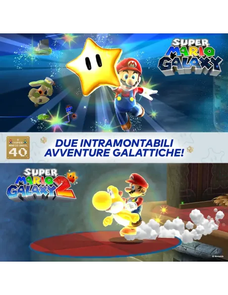 Nintendo Super Mario Galaxy + Super Mario Galaxy 2 Tedesca, DUT, Inglese, ESP, Francese, ITA, Giapponese, Coreano, Portoghese