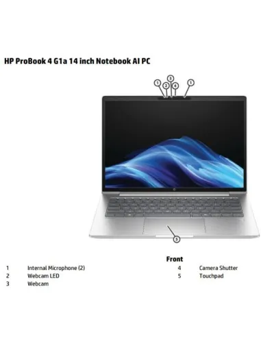 HP ProBook 4 G1a 14 inch Notebook AI PC AMD Ryzen™ 7 250 Computer