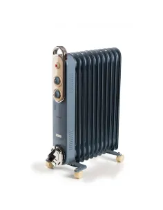 Ariete Linea Vintage 8252 Radiatore a olio Vintage, 11 elementi riscaldanti, 2500W, 3 livelli di potenza, Maniglia e ruote per