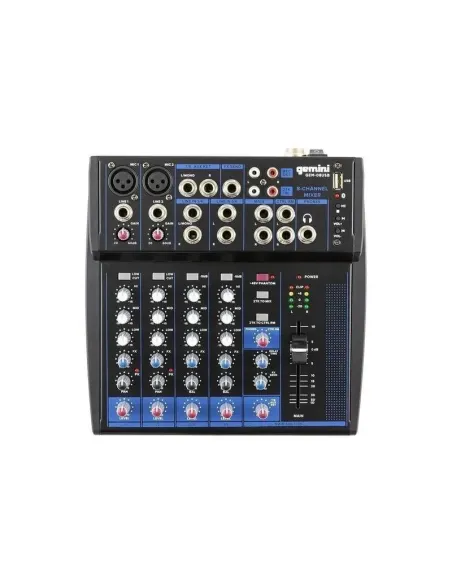 Gemini GEM-08USB mixer audio 8 canali Nero