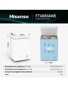 Hisense FT145N1AWE congelatore Congelatore a pozzo Libera installazione 141 L Bianco 2