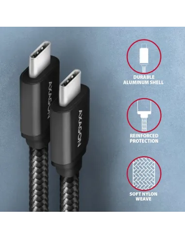 Axagon BUCM3-CM15AB cavo USB USB 3.2 Gen 1 (3.1 Gen 1) 1,5 m USB C 5 Gbit s 60 W Nero