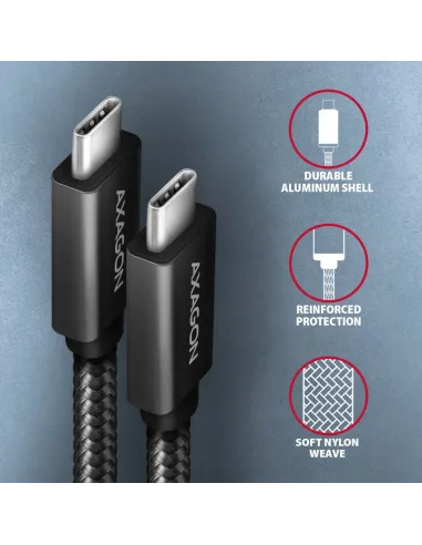 Axagon BUCM32-CM10AB cavo USB USB 3.2 Gen 2x2 1 m USB C 20 Gbit s 100 W Nero