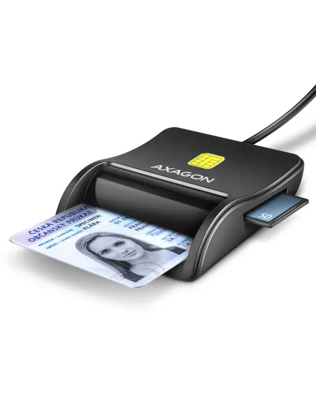 Axagon CRE-SM3SD USB Smart card & SD microSD SIM Flat lettore di card readers Interno USB 2.0 Nero