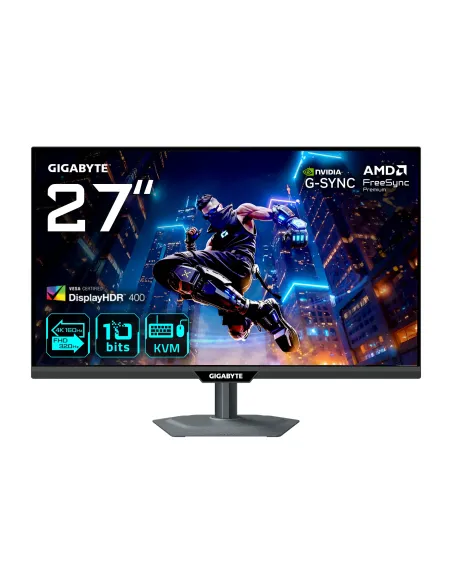 GIGABYTE M27UP Monitor da gioco 27” 4K UHD - Modalità doppia (4K 160Hz o FHD 320Hz), 3840 x 2160, 1ms, 350 cd m², FreeSync