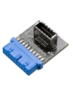 Akasa AK-CBUB51-BK adattatore per inversione del genere dei cavi USB 3.0 19-pin header USB 3.1 A Blu