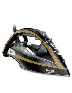 Tefal Ultimate Pure FV9847E0 ferro da stiro Ferro da stiro a secco e a vapore Piastra Durilium Airglide 3200 W Nero, Oro