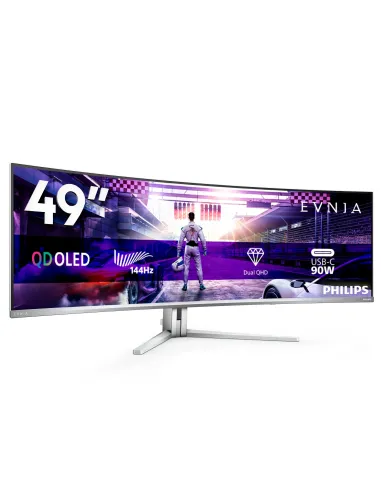 Philips Evnia 8000 49M2C8900L 00 Monitor PC 124,2 cm (48.9") 5120 x 1440 Pixel Dual QHD QD-OLED Bianco