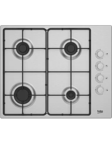 Beko HIGG 641C3 SX Piano a Gas, 4 Bruciatori, 60 cm