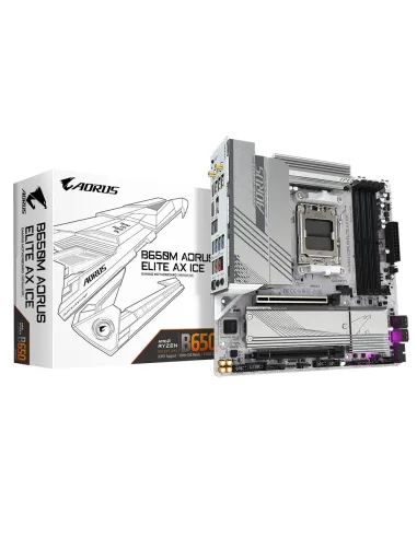 GIGABYTE B650M AORUS ELITE AX ICE Scheda madre - AMD Ryzen serie 9000, VRM a 12+2+2 fasi, fino a 8000 MHz DDR5 (OC), 1xPCIe 5.0