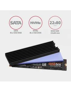 Axagon CLR-M2L6 sistema di raffreddamento per computer M.2 NVMe SSD, 2