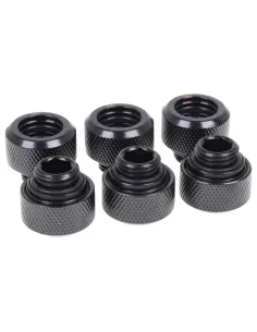 Alphacool Eiszapfen 13mm Hardtube Anschraubtülle G1/4, 6-Pack - schwarz