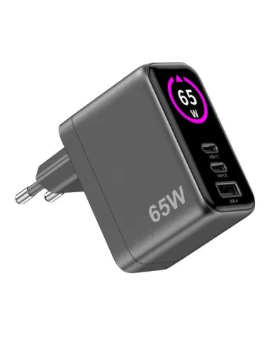 2USBC/USBA WALL CHARGER 65W DISPLAY