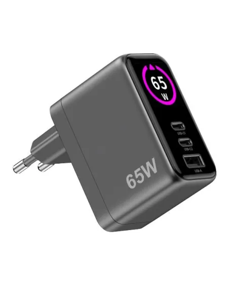 2USBC/USBA WALL CHARGER 65W DISPLAY