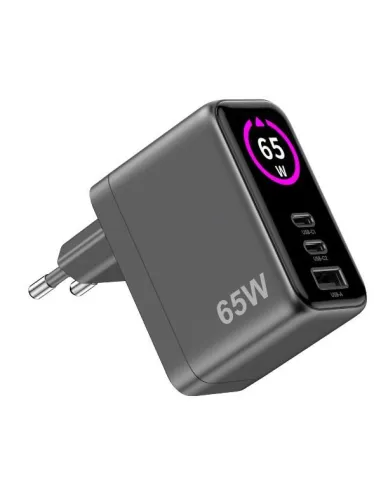 2USBC/USBA WALL CHARGER 65W DISPLAY