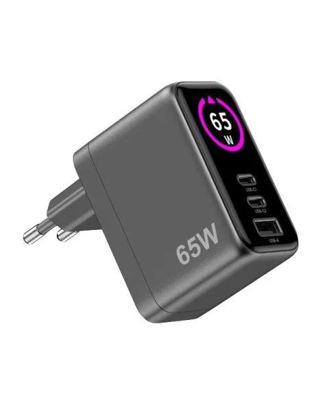 2USBC/USBA WALL CHARGER 65W DISPLAY