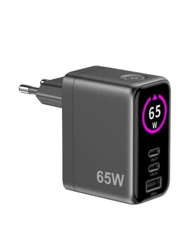 2USBC/USBA WALL CHARGER 65W DISPLAY