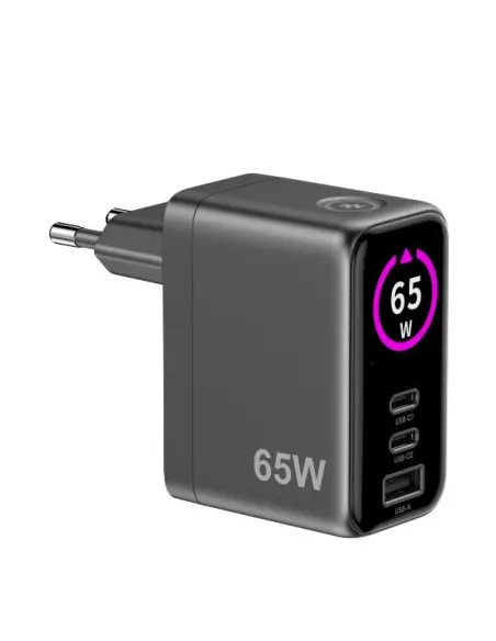 2USBC/USBA WALL CHARGER 65W DISPLAY